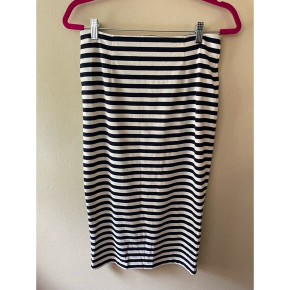 J. Crew Navy Blue & White Pencil Skirt Size 6 - Picture 1 of 7